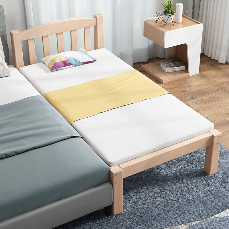 榉木儿童床实木加宽床带护栏婴儿小床男孩女孩单人床床边拼接大床,住宅家具,儿童床/儿童抽拉床,淘宝优惠券,粉丝福利购,淘宝优惠卷