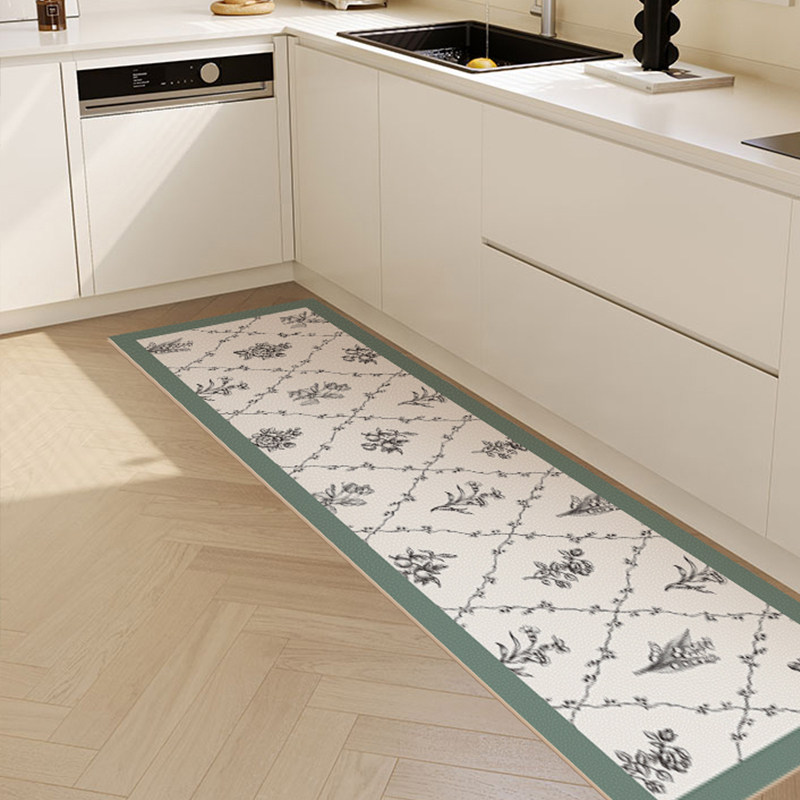 法式菱格纹厨房专用免洗防脏地垫脚垫防油防滑可擦洗入户皮革垫子,居家布艺,厨房地垫,淘宝优惠券,粉丝福利购,淘宝优惠卷