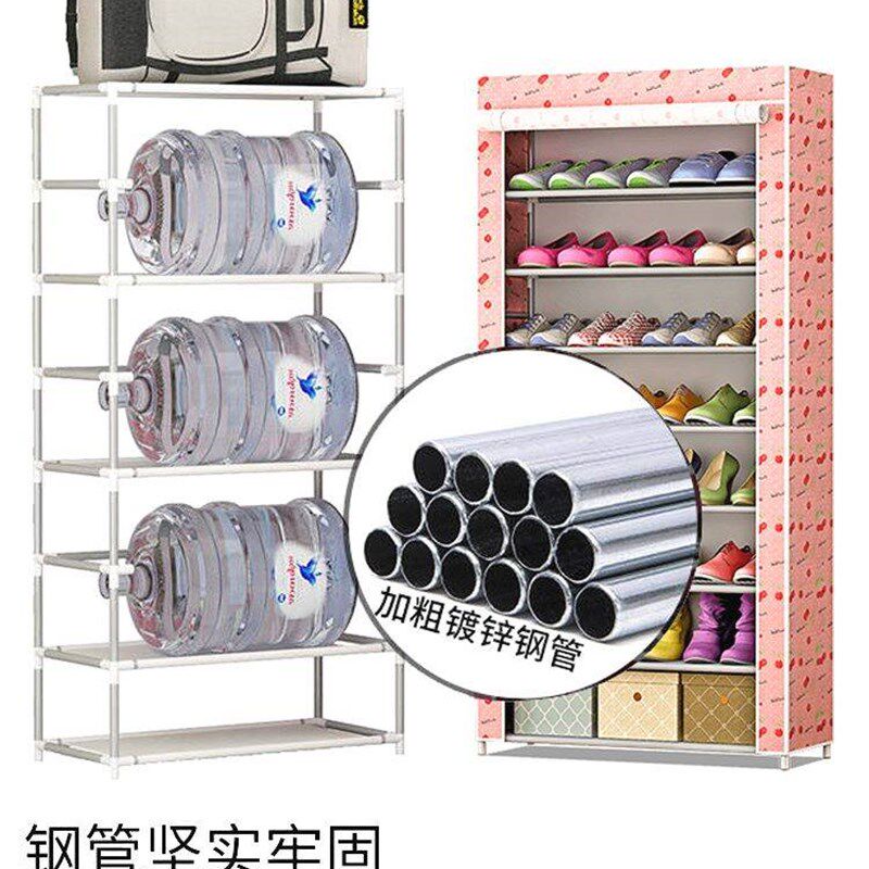 新疆西藏包邮门口布艺鞋架子家用简易多层防尘罩大鞋柜收纳神器结
