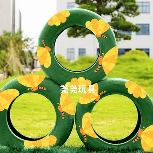 庭院花园种植花盆种植槽DIY轮胎彩绘改造花坛户外花园装 饰摆件