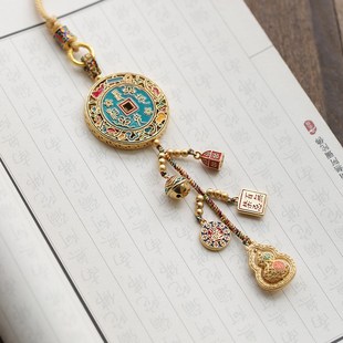 高档铜长乐未央汽车挂件后视镜吊坠男女款式车上里载保平安