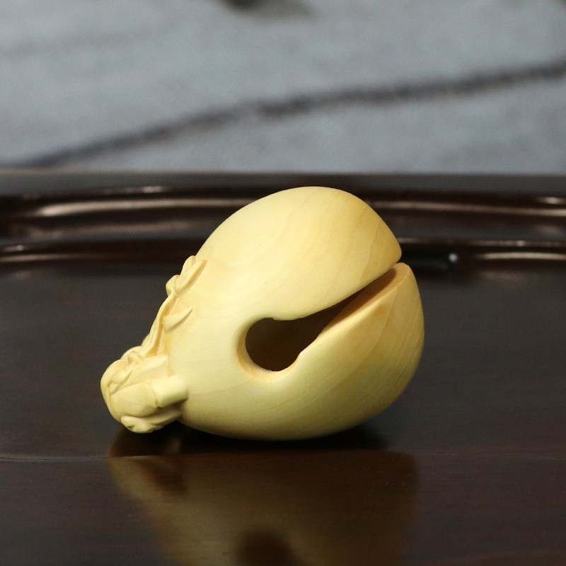 黄杨木雕竹节木鱼节节高升木质随身携带手把件打击乐器佛系念摆件