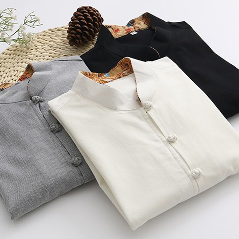 中国风唐装男青年长袖外套中式国潮复古立领盘扣衬衫休闲改良茶服,男装,唐装,淘宝优惠券,粉丝福利购,淘宝优惠卷