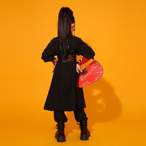 六一儿童中国风演出服国潮嘻哈男女爵士舞服装汉服武术服舞蹈套装