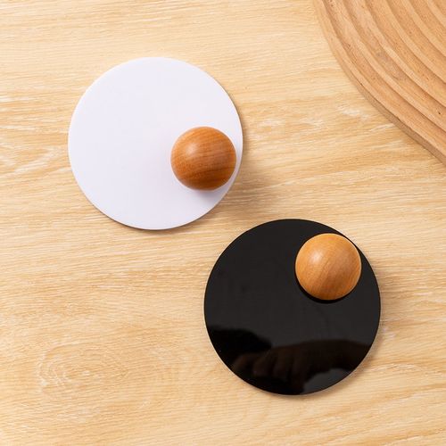 竹白家万能通用杯盖亚克力实木水杯盖子马克杯玻璃杯耐高温陶瓷杯