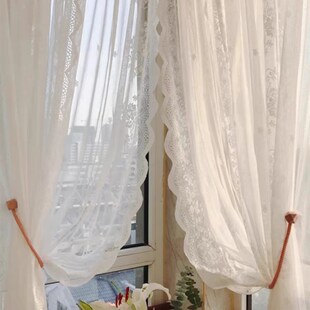 穹顶式纱帘法式拱形门洞窗帘门帘蕾丝纱帘衣帽间帘