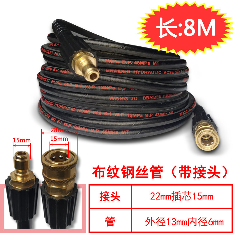 高压洗车机出水管适用黑猫380钢丝管专用配件家用55/58