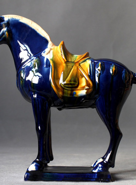 唐三彩马陶瓷马六骏马摆件家居工艺礼品马到成功摆件马上有钱对象
