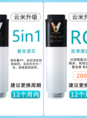 云米Super/Vision3系列1000G/1200G净水器滤芯1号5in1复合2号