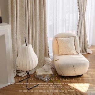 杰奎琳美式 复古奶油高端提花雪尼尔厚重垂顺定制客厅卧室窗帘 法式