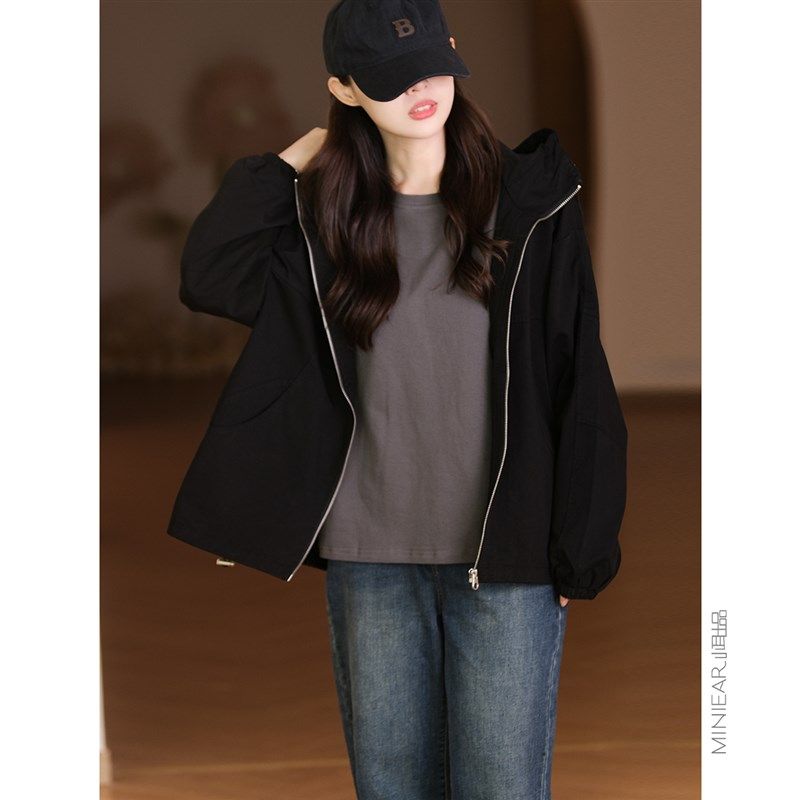 小耳出品【日落电台】全棉连帽复古时尚百搭外套 宽松休闲外套,女装/女士精品,短外套,淘宝优惠券,粉丝福利购,淘宝优惠卷