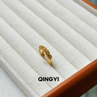 天然新疆且末和田玉糖玉戒指红糖色女款s925银玉石指环送朋友礼物