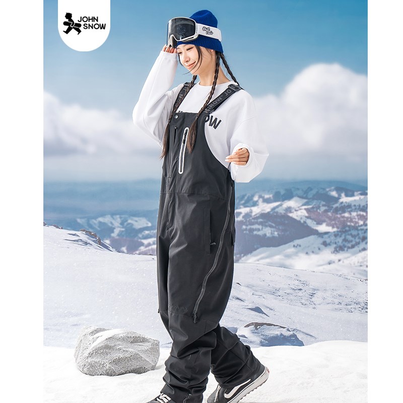 John snow单板滑雪背带裤男女款防水防风专业滑雪裤3L加绒宽松
