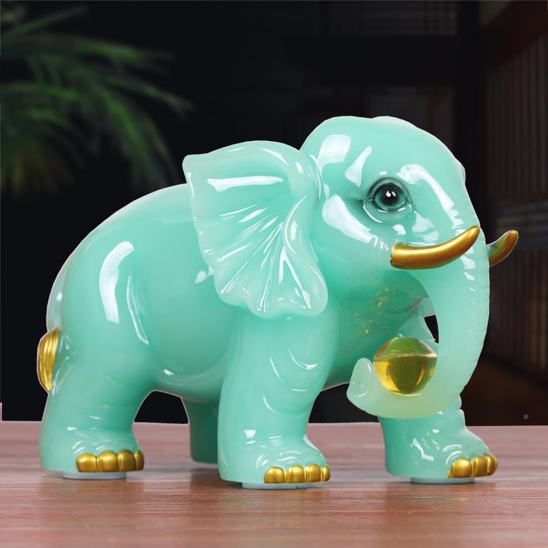 招艺财大象摆件一对聚财象乔居迁新礼品客对象一对厅电视饰柜酒柜