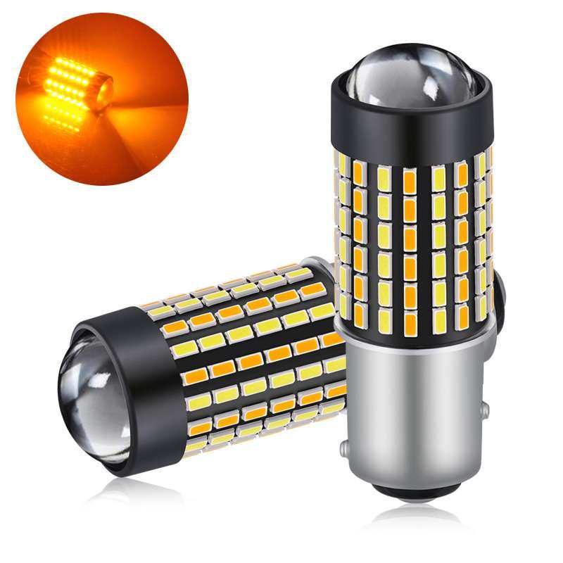 厂家1157/3157/7443灯头3014-120汽车尾灯led透镜灯泡双色刹车灯