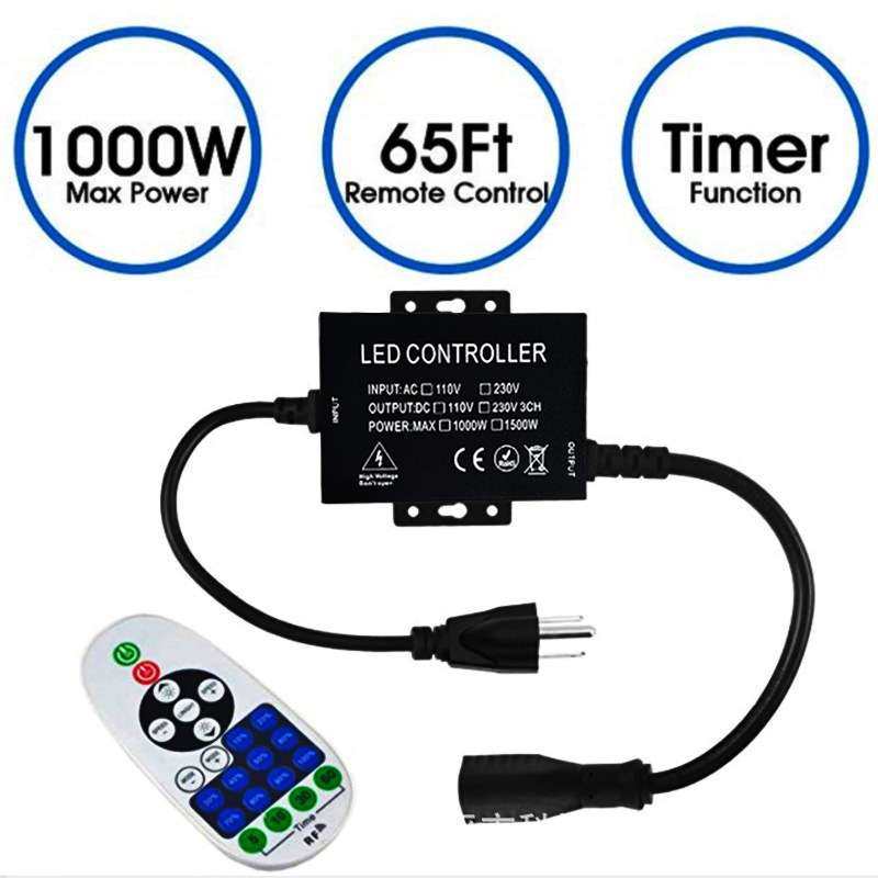 高压无线遥控单色灯泡圣诞灯串防水控制器灯带插头led调光器220v