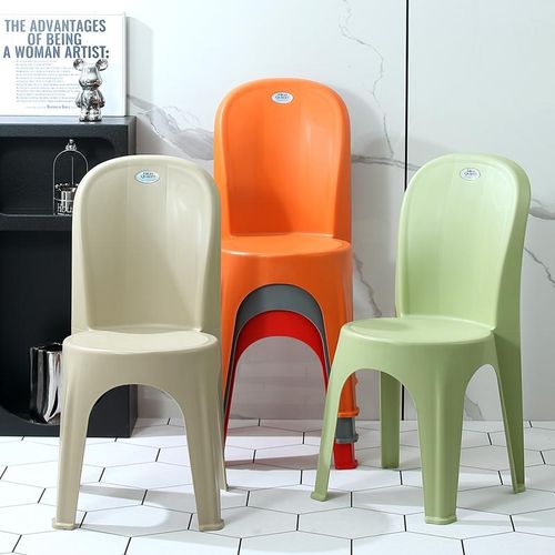 塑料特厚高靠背坐高35-45cm餐桌椅子可叠放休闲茶几椅儿童写字椅