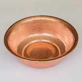纯铜盆手工纯铜盆婚庆边窄盆纯紫铜盆足浴洗脸洗脚盆红黄铜盆