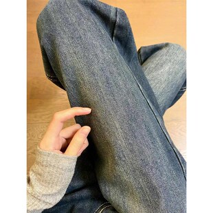 怀旧高腰牛仔裤女秋冬新款宽松直筒显瘦阔腿长裤子高个子加长拖地