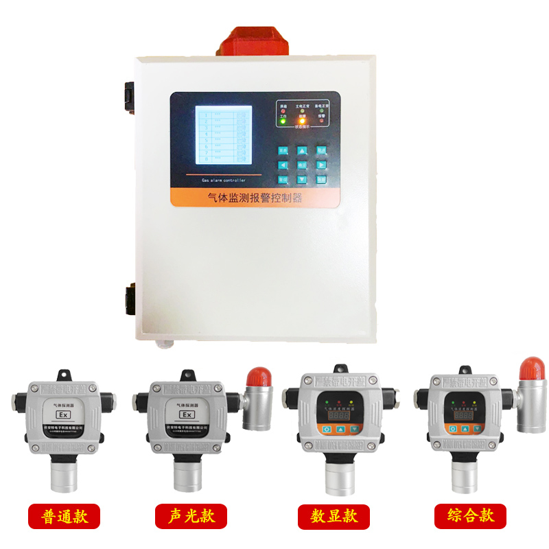 氩气泄露探测器氦气检测仪实验室气瓶柜氮气气体泄漏浓度报警器