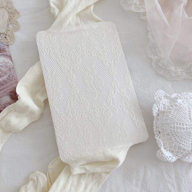 梦幻少女丝袜奶白色蕾丝袜超美玫瑰花法式新娘婚纱袜复古连裤袜子