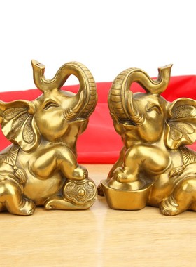 纯铜大象摆件吸水象铜象工艺品象