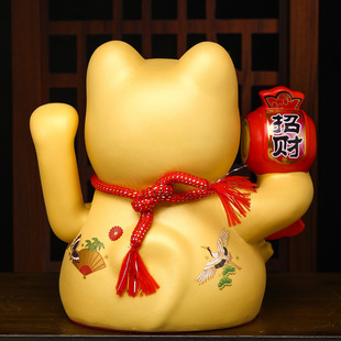 饰发财猫礼品 招财猫摆件开业生意兴隆大号自动摇手店铺前台客厅装