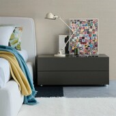 大佧设计田园简约床头柜烤漆抽屉床边柜储物柜二斗柜卧室家具