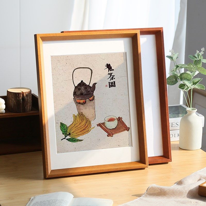 实木大画框美式简约挂墙相框20寸16寸18寸4开8KA4A3创意装裱画12