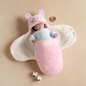 婴儿防惊跳睡袋包被新生儿抱被 刚出生宝宝用品外出襁褓 秋冬厚款