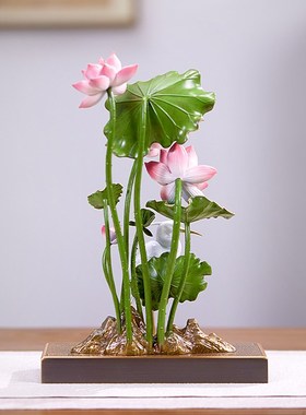 朱炳仁铜 一鹭莲升摆件客厅玄关电视柜办公室装饰乔迁节日礼物