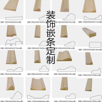 吸塑内嵌线条高密度多层板门套线橱衣柜装饰木线全屋定制外压造型