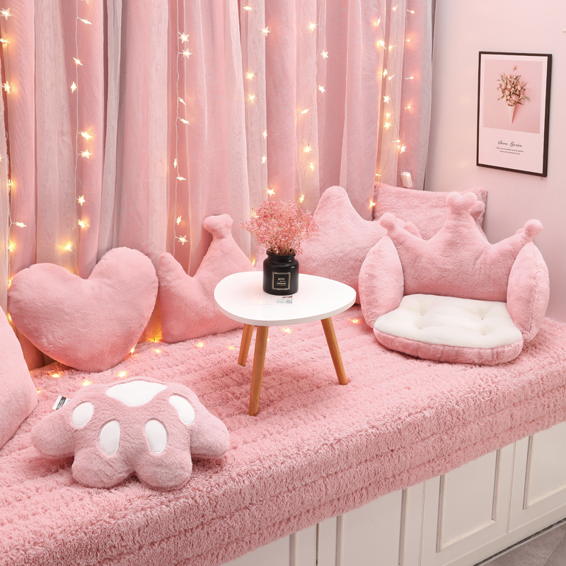 网红毛绒飘窗f毯窗台垫阳台垫子四季通用卧室装饰可自由裁剪定做