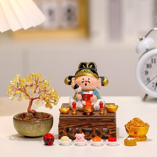 小神仙摆件文曲星月老妈祖家居办公室工位桌面治愈系好物 新中式