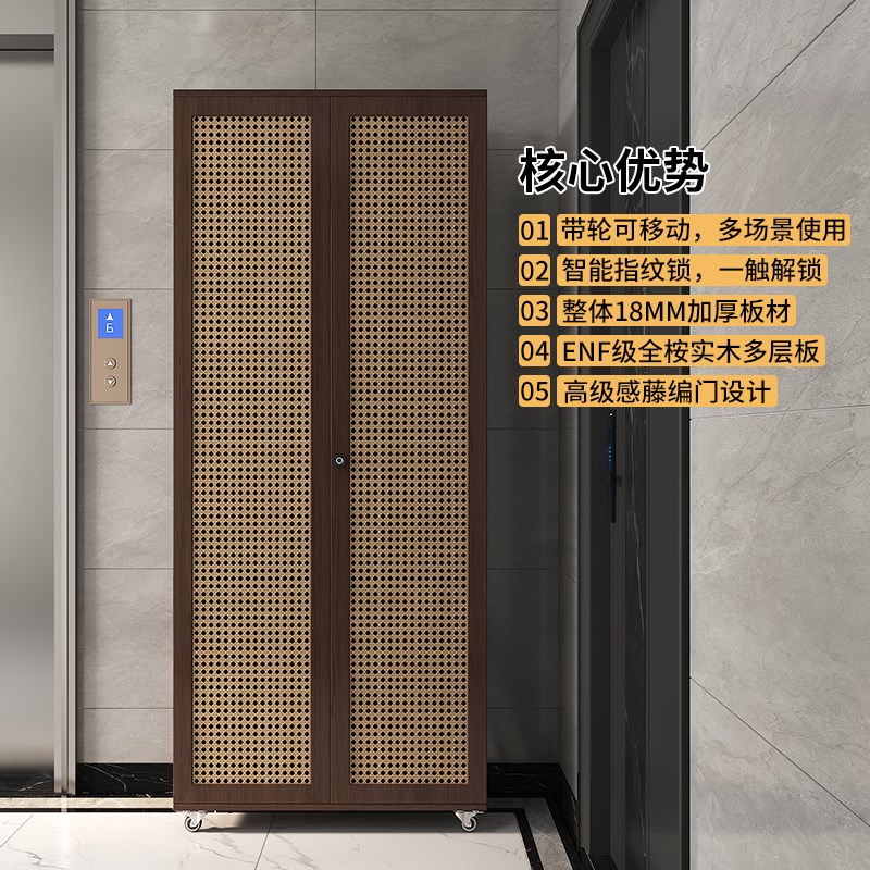 可移动鞋柜带锁带轮子家用门口楼道外一梯一户电梯走廊储物柜防盗