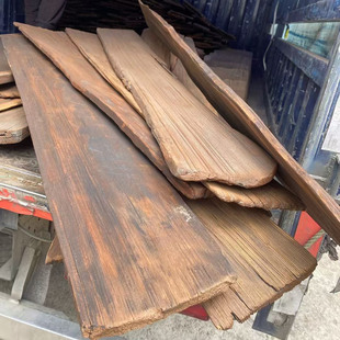 复古瓦板风化杉木老旧门头招牌木瓦片风化老木板餐饮民宿屋檐装饰