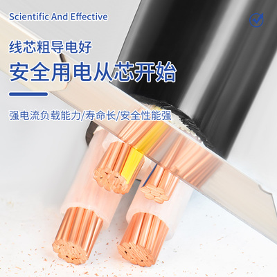 国标珠江电缆YJV4芯3+1阻燃工程电力电线10 25 35 70 95 120平方