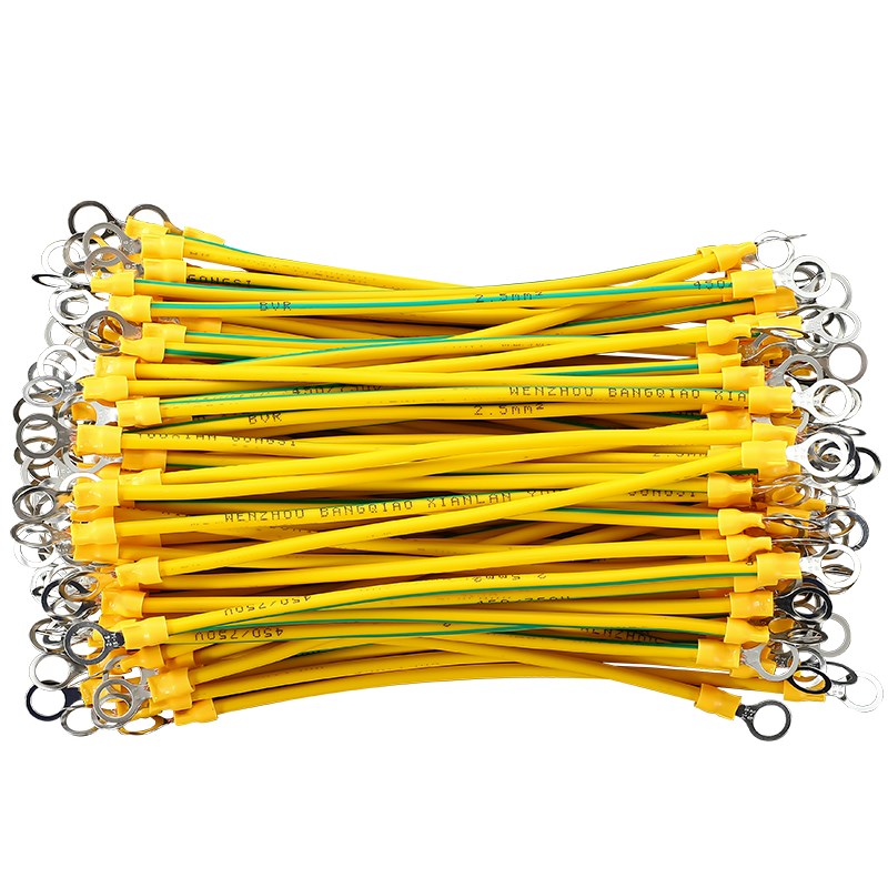 黄绿双色光伏接地线桥架跨接铜芯线机房配电箱连接线2.5/4/6平方