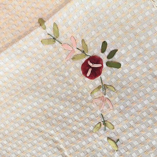 沙发扶手巾盖巾长方形田园棉布手工丝带绣花餐垫桌旗防尘盖布枕巾