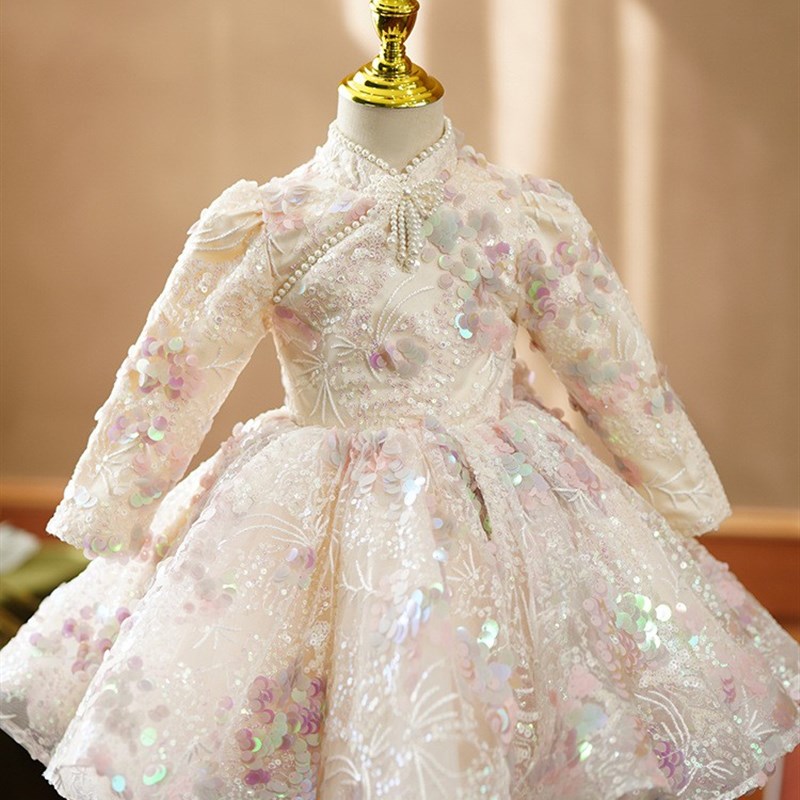 女童礼服花童婚纱公主裙儿童生日晚礼服春秋走秀钢琴演出服高端