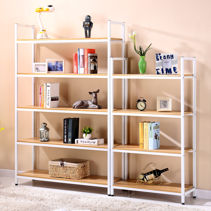 简易书架落地书柜书橱展示柜儿童柜储物柜学生简约收纳柜置物架子