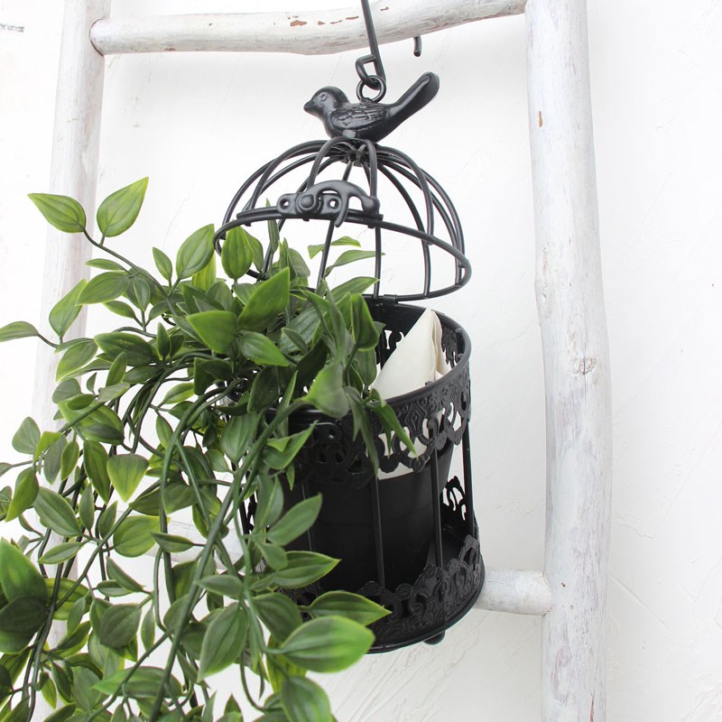 黑色装饰鸟笼铁艺装饰品家居多肉盆栽盘花盆多功能家居饰品摆件