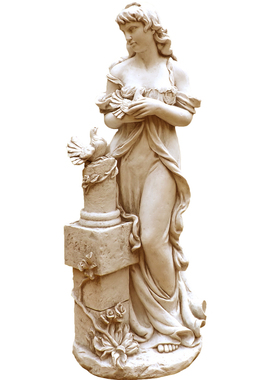 欧式玻璃纤维人物雕像装饰品家居客厅户外花园落地摆设和平鸽仕女