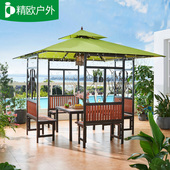 户外凉亭庭院别墅花园遮阳棚楼顶简易休闲帐篷家用室外亭子新中式