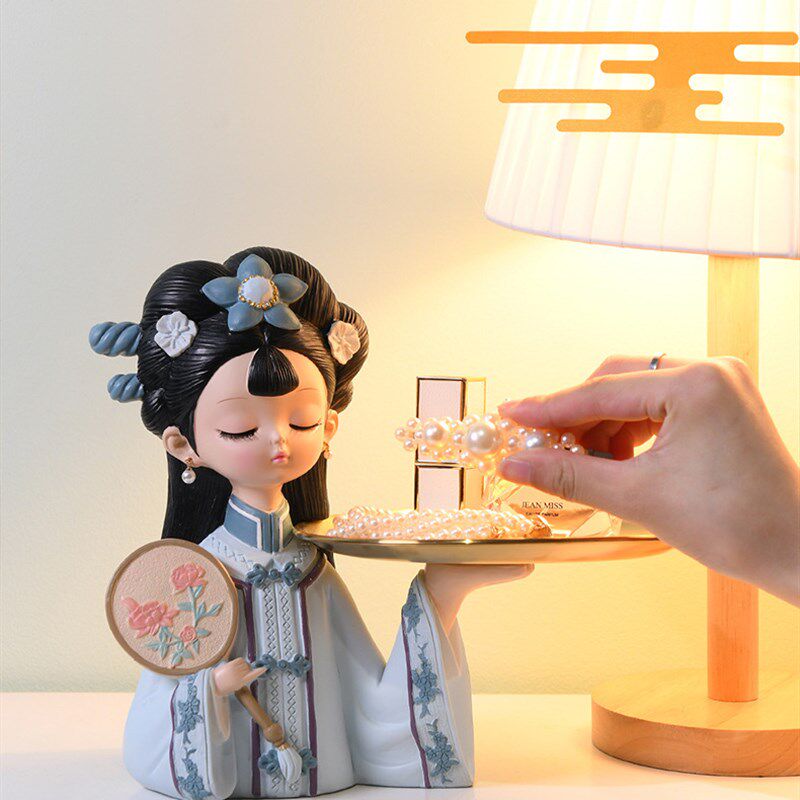 唐装古风钥匙首饰收纳女孩托盘家居装饰品乔迁装饰新婚礼物摆件