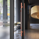 新中式 实木门拉手不锈钢玻璃大门把手会议室酒店包间大门把手定制