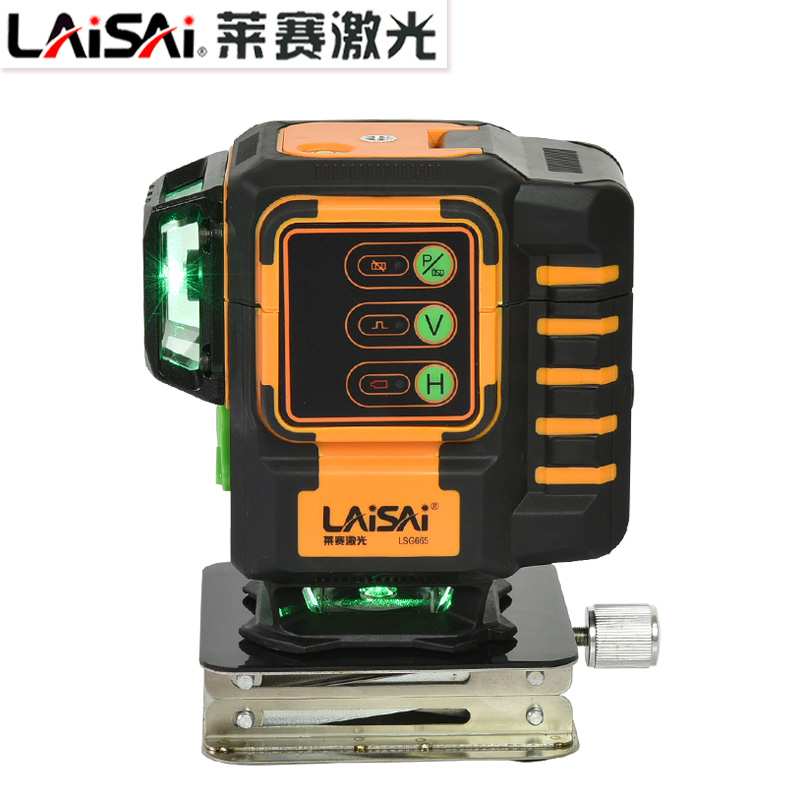 莱赛12线水平仪贴地贴墙仪带遥控蓝绿光LSG665S高精度6X毫米抹灰L