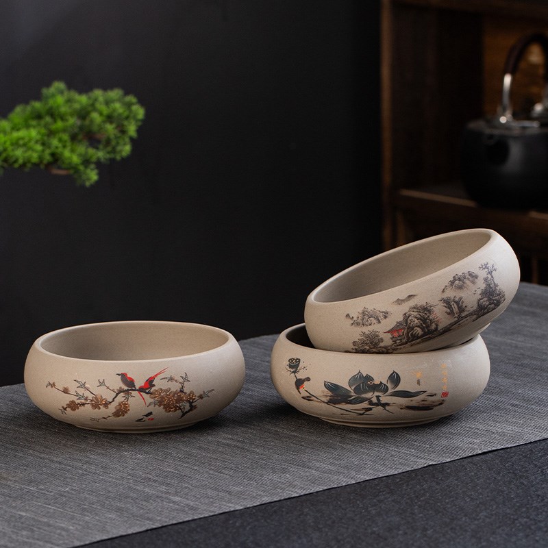 水培花盆大号陶瓷水仙花睡莲碗莲铜钱草无孔水养粗陶花盆