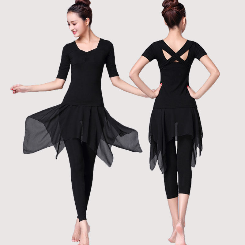 舞蹈练功现代舞服装女成人t套装教师古典J形体芭蕾跳舞拉丁舞练习