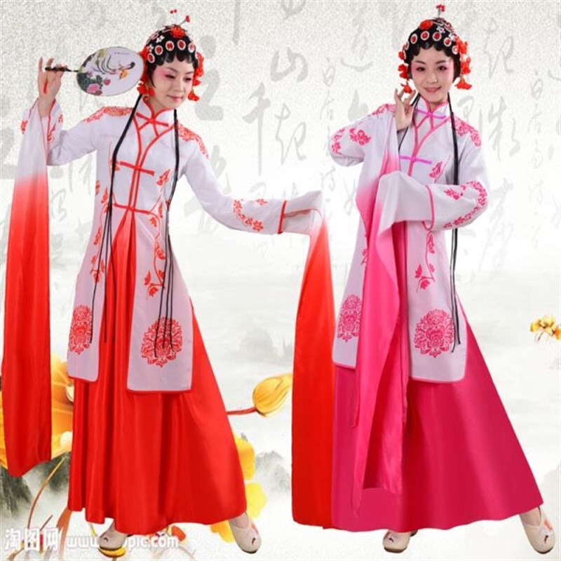 戏曲水袖舞蹈服女粉墨春秋古典B舞京剧梨花颂民族服装俏花旦服装
